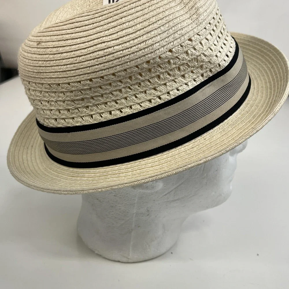 Scala Classico Hat Fedora Fitted Mens XLarge White Toyo Straw Summer Dressy - Picture 1 of 12